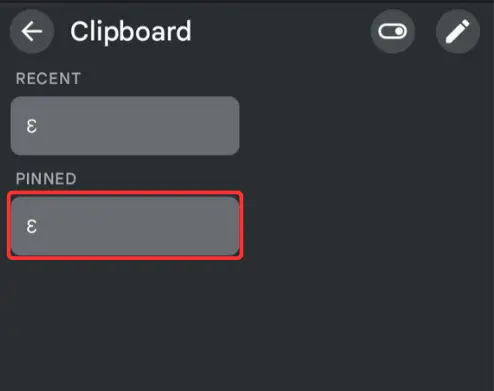 Pinned Texts in Clipboard in Android Keyboard