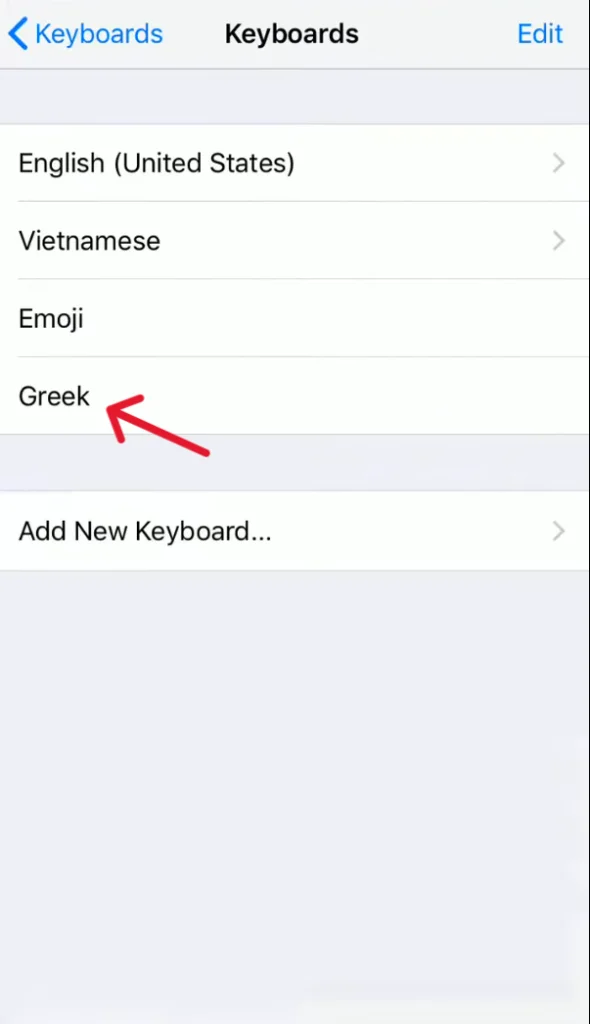 Greek keyboard has been added in the iPhone keboard settings