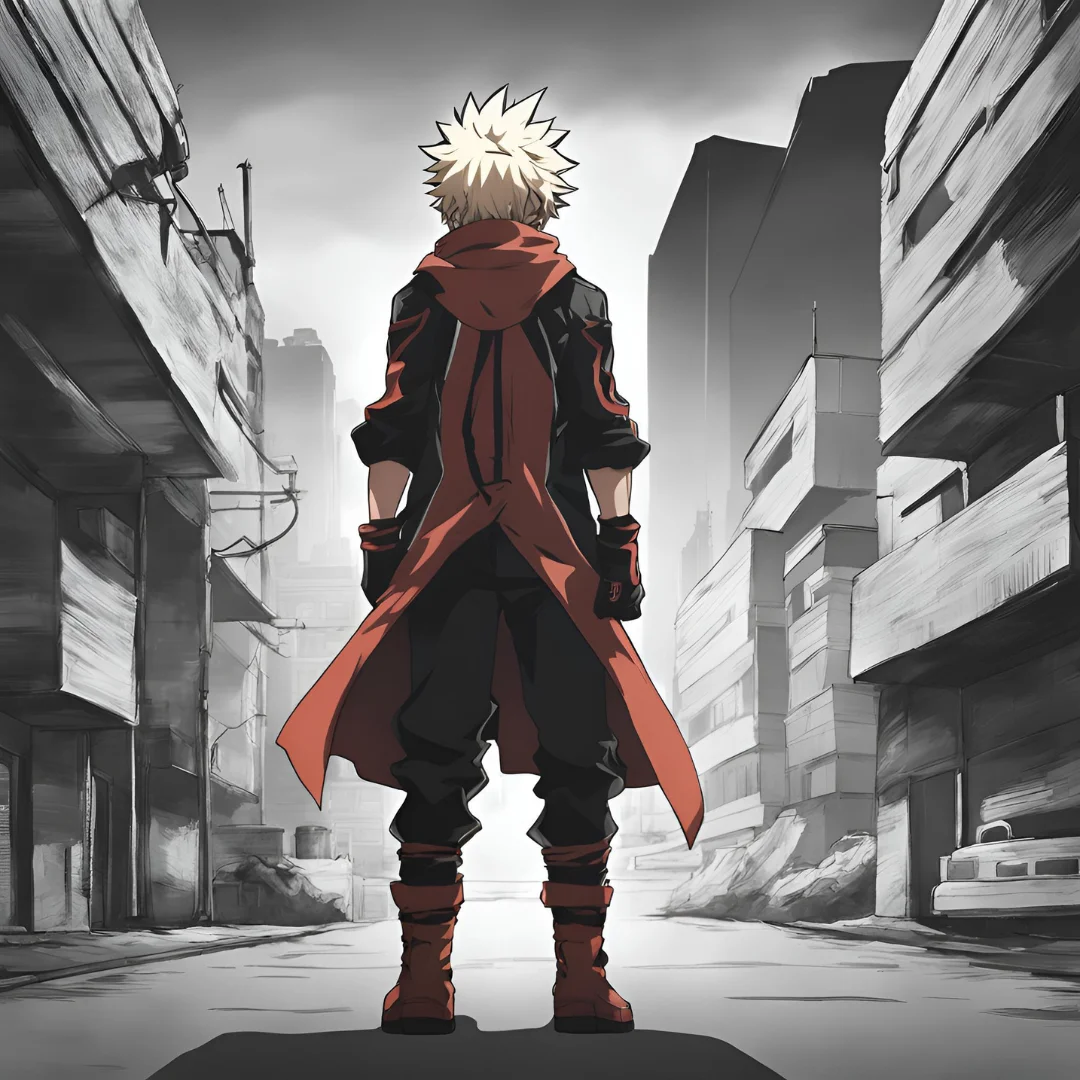 fanart of bakugou back shot