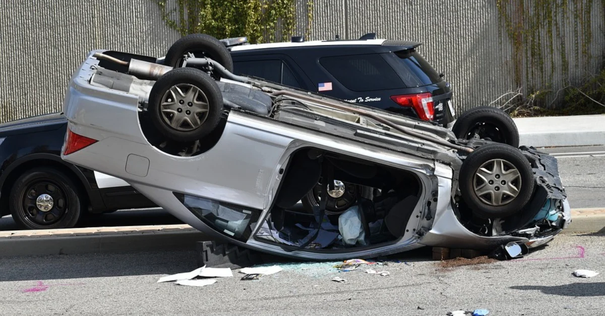 Overturned car