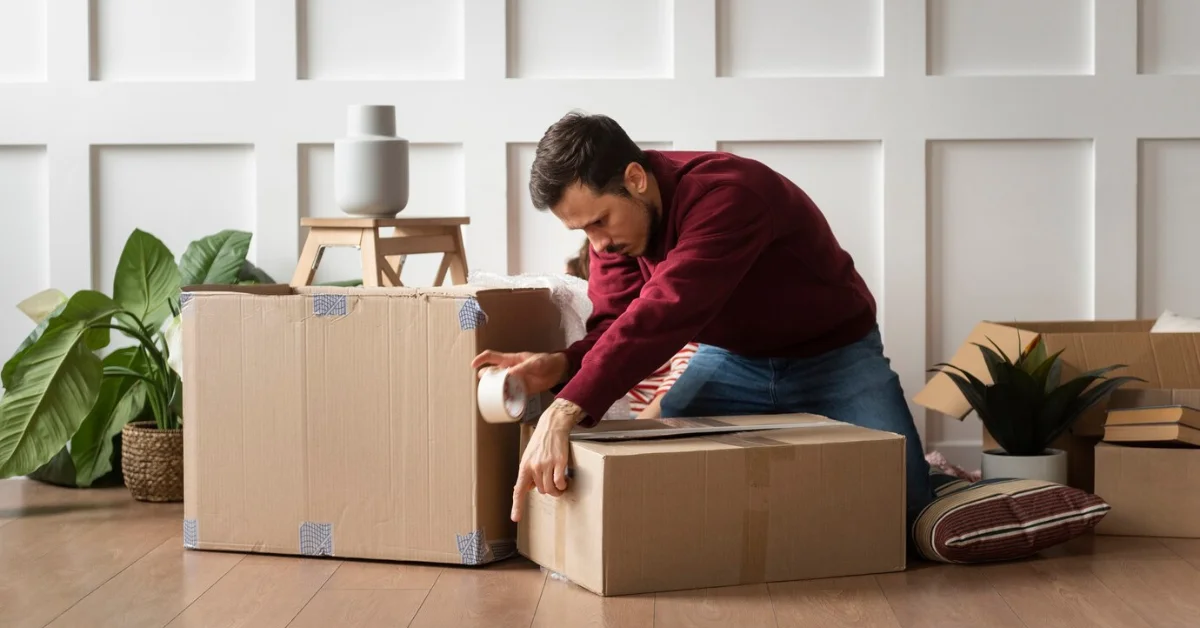 Young adult moving into a new home