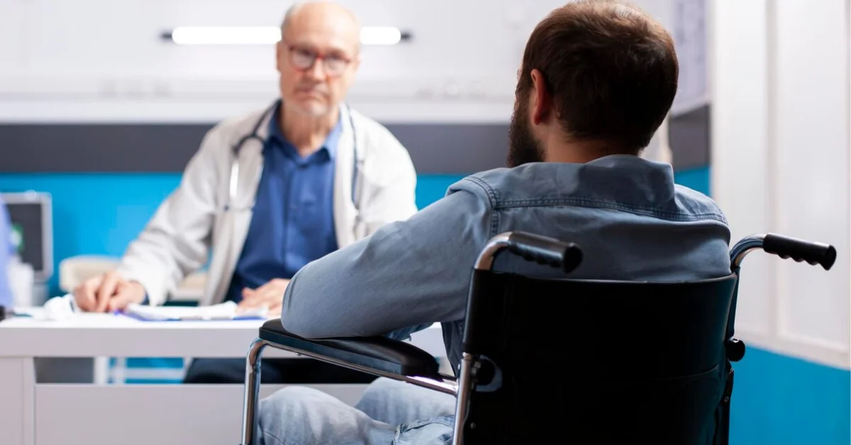 a disable person at doctor