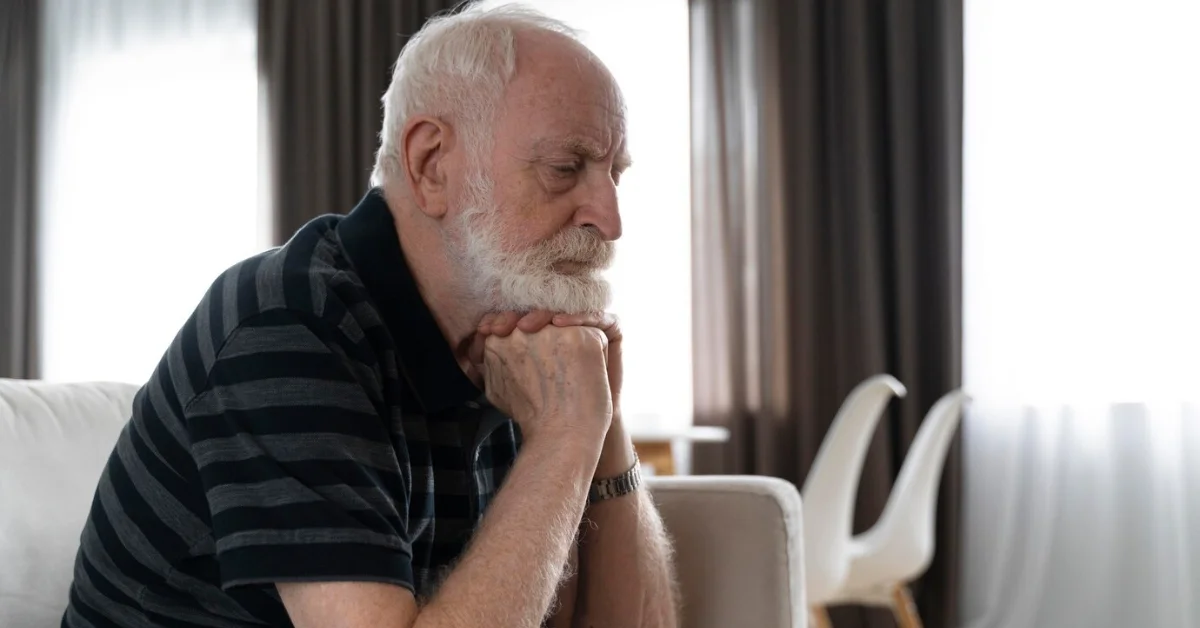 a stressed senior man