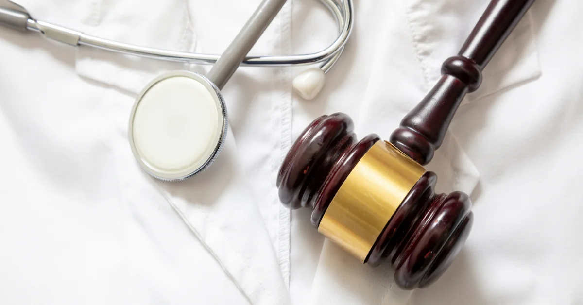 a stethoscope with a gavel