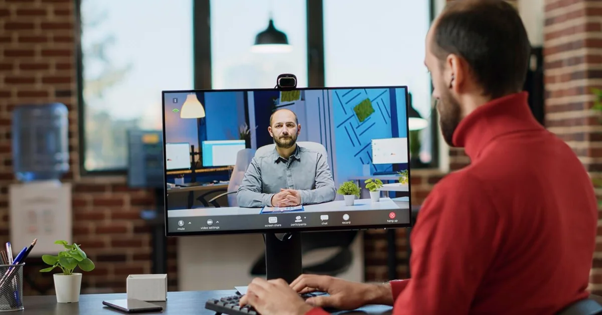 a man on zoom meeting