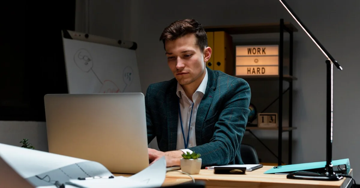 a professional man using laptop