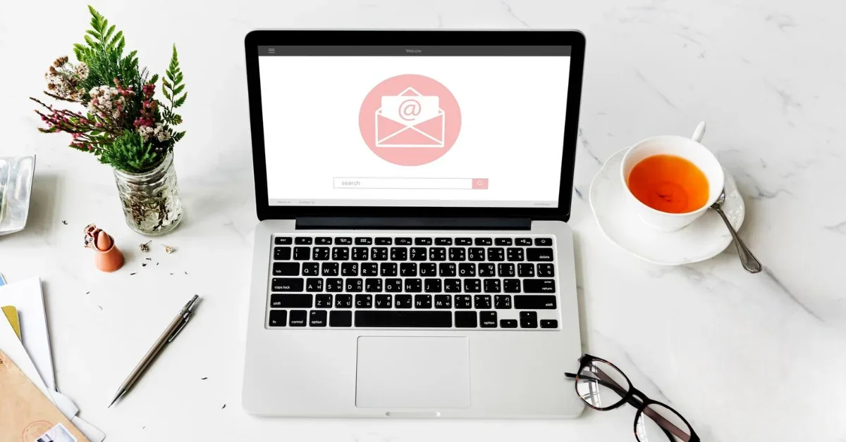 mail on a white laptop