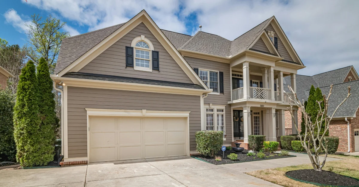 Light colored siding of a house