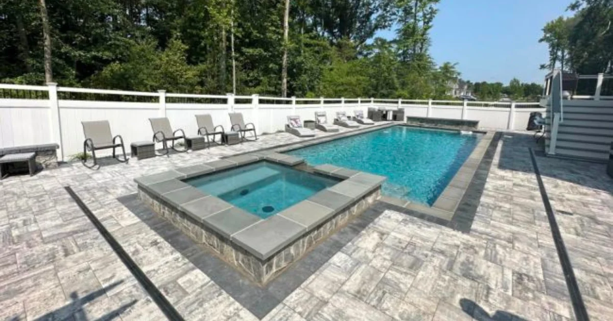 a concrete pool in home