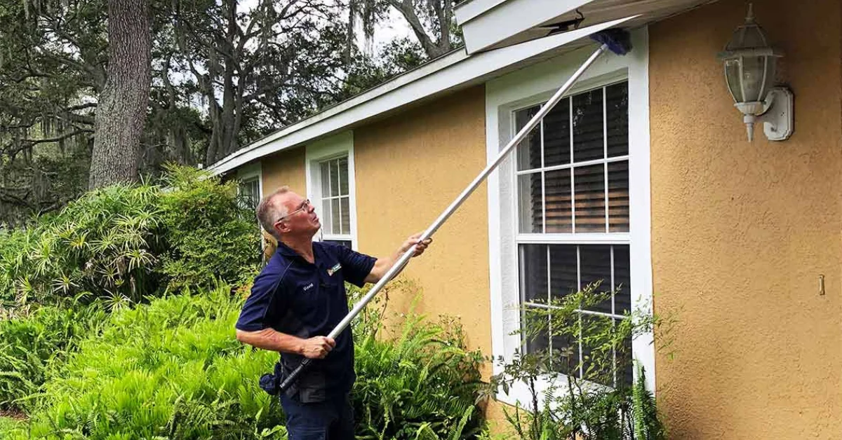 a man working to control pests