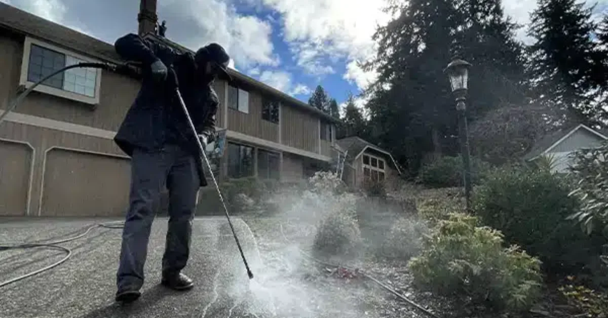 a pressure washer man