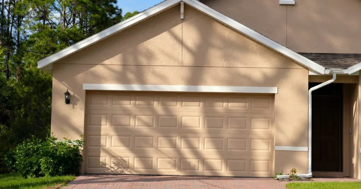 a newly installed garage door