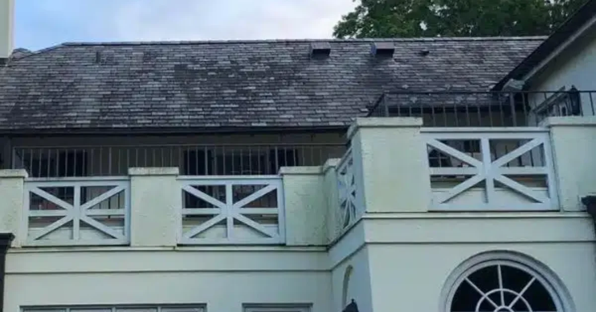 a newly washed roof