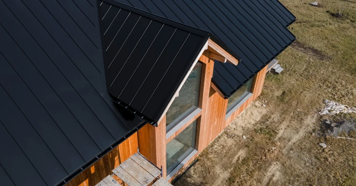 wooden house with new roof